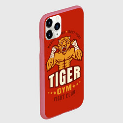 Чехол iPhone 11 Pro матовый Tiger - боец, цвет: 3D-малиновый — фото 2