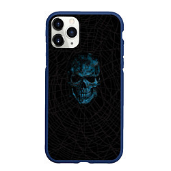 Чехол iPhone 11 Pro матовый Череп и паутина, цвет: 3D-тёмно-синий