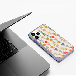 Чехол iPhone 11 Pro матовый Flowers life, цвет: 3D-светло-сиреневый — фото 2