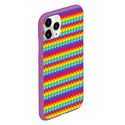 Чехол iPhone 11 Pro матовый Color diamonds, цвет: 3D-фиолетовый — фото 2