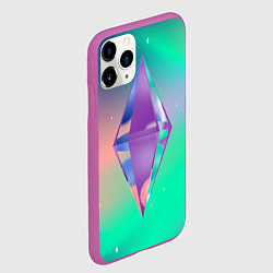 Чехол iPhone 11 Pro матовый Ярлык персонажа Симс, цвет: 3D-фиолетовый — фото 2