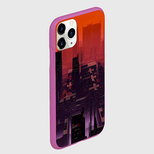 Чехол iPhone 11 Pro матовый Секретный город / 3D-Фиолетовый – фото 2