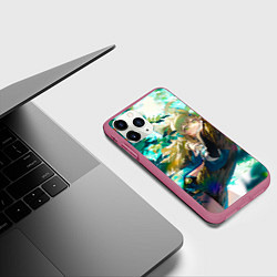 Чехол iPhone 11 Pro матовый Геншин Импакт: Кирара, цвет: 3D-малиновый — фото 2