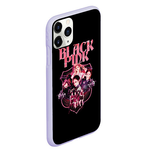 Чехол iPhone 11 Pro матовый Blackpink k-pop, Блэкпинк / 3D-Светло-сиреневый – фото 2