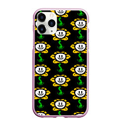 Чехол iPhone 11 Pro матовый Undertale - flowey smile, цвет: 3D-розовый