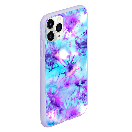 Чехол iPhone 11 Pro матовый Морское дно узор - тай-дай / 3D-Светло-сиреневый – фото 2