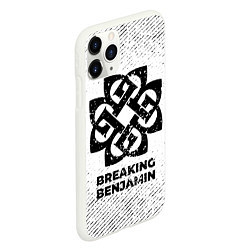 Чехол iPhone 11 Pro матовый Breaking Benjamin с потертостями на светлом фоне, цвет: 3D-белый — фото 2