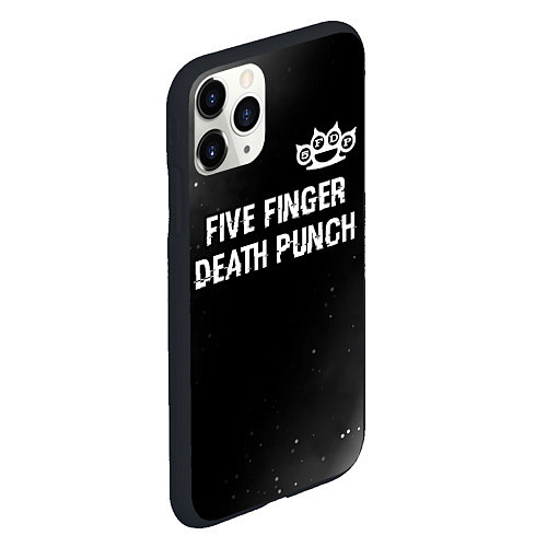 Чехол iPhone 11 Pro матовый Five Finger Death Punch glitch на темном фоне: сим / 3D-Черный – фото 2