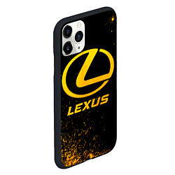 Чехол iPhone 11 Pro матовый Lexus - gold gradient, цвет: 3D-черный — фото 2