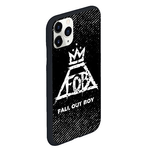 Чехол iPhone 11 Pro матовый Fall Out Boy с потертостями на темном фоне / 3D-Черный – фото 2