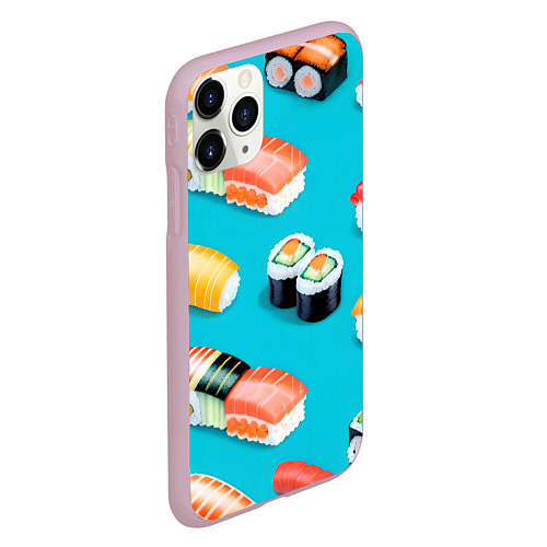 Чехол iPhone 11 Pro матовый Суши нигиридзуси / 3D-Розовый – фото 2