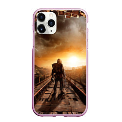 Чехол iPhone 11 Pro матовый Жёлтое солнце Метро, цвет: 3D-розовый