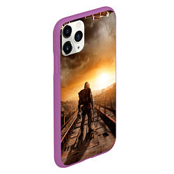 Чехол iPhone 11 Pro матовый Жёлтое солнце Метро, цвет: 3D-фиолетовый — фото 2