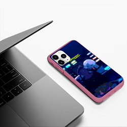Чехол iPhone 11 Pro матовый Cyberpunk: Edgerunners Дэвид и Люси, цвет: 3D-малиновый — фото 2