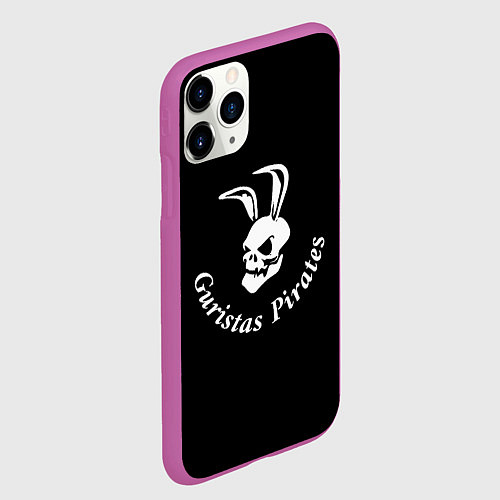 Чехол iPhone 11 Pro матовый Guristas pirates black / 3D-Фиолетовый – фото 2