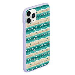 Чехол iPhone 11 Pro матовый Ракушки и море, цвет: 3D-светло-сиреневый — фото 2