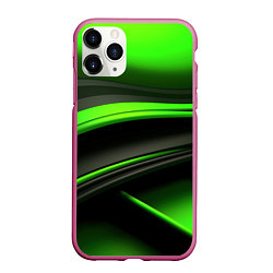 Чехол iPhone 11 Pro матовый Black green textureпоп