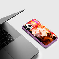 Чехол iPhone 11 Pro матовый Габимару в цветном огне, цвет: 3D-фиолетовый — фото 2