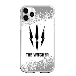 Чехол iPhone 11 Pro матовый The Witcher glitch на светлом фоне, цвет: 3D-белый