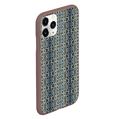Чехол iPhone 11 Pro матовый Мраморные цепи / 3D-Коричневый – фото 2