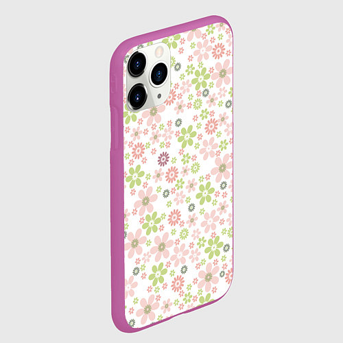Чехол iPhone 11 Pro матовый Ромашечки / 3D-Фиолетовый – фото 2