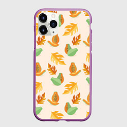 Чехол iPhone 11 Pro матовый Осенняя папайя, цвет: 3D-фиолетовый