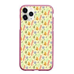 Чехол iPhone 11 Pro матовый Flower paradise, цвет: 3D-малиновый