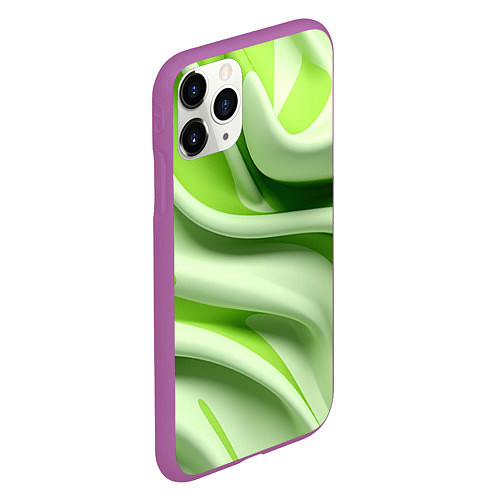 Чехол iPhone 11 Pro матовый Объемные складки / 3D-Фиолетовый – фото 2
