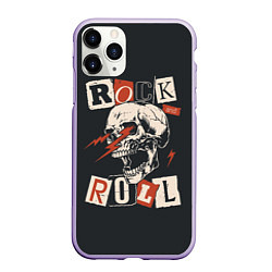 Чехол iPhone 11 Pro матовый Rock - молнии из глаз, цвет: 3D-светло-сиреневый