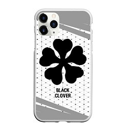 Чехол iPhone 11 Pro матовый Black Clover glitch на светлом фоне, цвет: 3D-белый