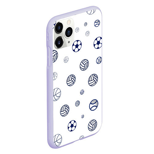 Чехол iPhone 11 Pro матовый Balls / 3D-Светло-сиреневый – фото 2