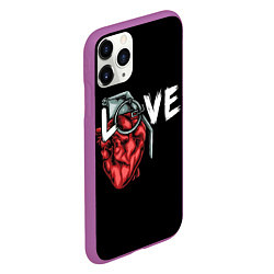 Чехол iPhone 11 Pro матовый Heart grenade, цвет: 3D-фиолетовый — фото 2