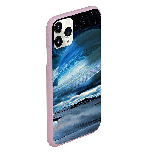 Чехол iPhone 11 Pro матовый Падение Сатурна - пейзаж / 3D-Розовый – фото 2