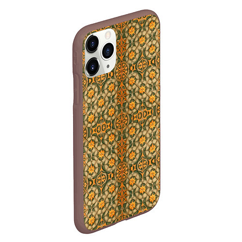 Чехол iPhone 11 Pro матовый Марроканские мотивы оранж / 3D-Коричневый – фото 2