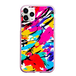 Чехол iPhone 11 Pro матовый Абстрактные узоры штрихи, цвет: 3D-розовый