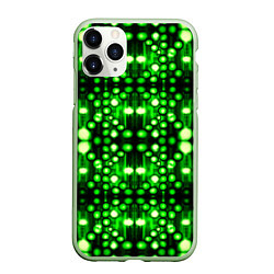 Чехол iPhone 11 Pro матовый Ярко-зелёный точечный узор, цвет: 3D-салатовый