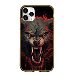Чехол iPhone 11 Pro матовый Серый волк, цвет: 3D-коричневый