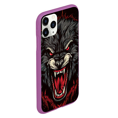 Чехол iPhone 11 Pro матовый Wolf fantasy / 3D-Фиолетовый – фото 2