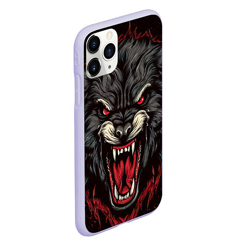 Чехол iPhone 11 Pro матовый Wolf fantasy / 3D-Светло-сиреневый – фото 2