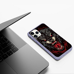 Чехол iPhone 11 Pro матовый Wolf fantasy, цвет: 3D-светло-сиреневый — фото 2