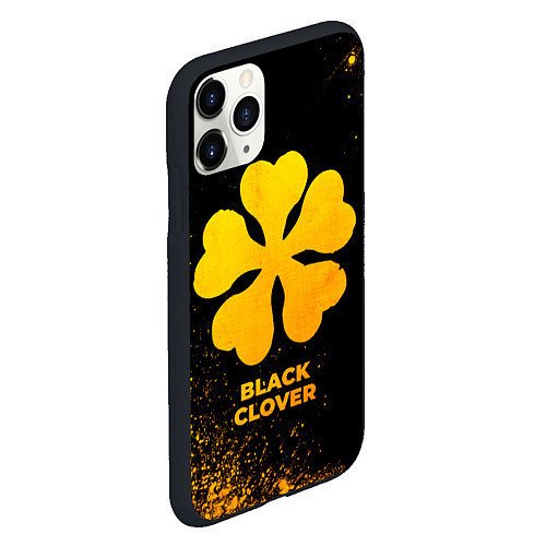 Чехол iPhone 11 Pro матовый Black Clover - gold gradient / 3D-Черный – фото 2