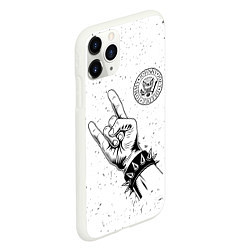 Чехол iPhone 11 Pro матовый Ramones и рок символ, цвет: 3D-белый — фото 2