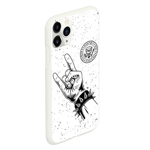 Чехол iPhone 11 Pro матовый Ramones и рок символ / 3D-Белый – фото 2
