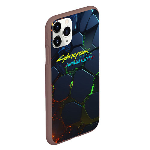 Чехол iPhone 11 Pro матовый Cyberpunk 2077 phantom liberty logo / 3D-Коричневый – фото 2