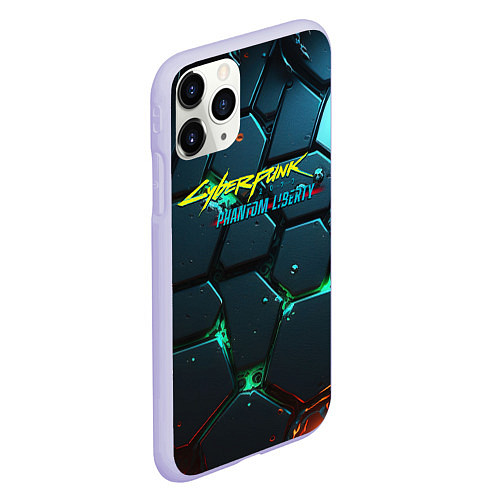 Чехол iPhone 11 Pro матовый Cyberpunk 2077 phantom liberty logo / 3D-Светло-сиреневый – фото 2