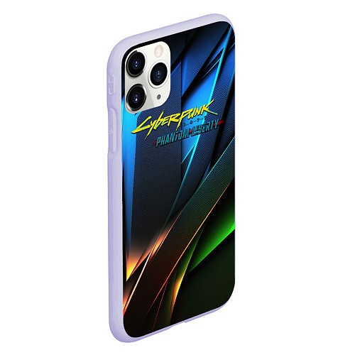 Чехол iPhone 11 Pro матовый Cyberpunk 2077 phantom liberty logo / 3D-Светло-сиреневый – фото 2