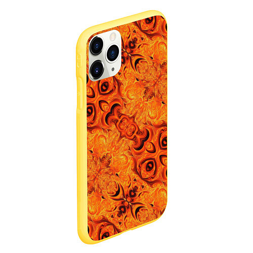 Чехол iPhone 11 Pro матовый Огненный идол / 3D-Желтый – фото 2