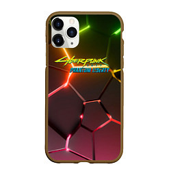 Чехол iPhone 11 Pro матовый Cyberpunk 2077 phantom liberty logo neon