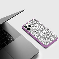 Чехол iPhone 11 Pro матовый Текстурка, цвет: 3D-фиолетовый — фото 2