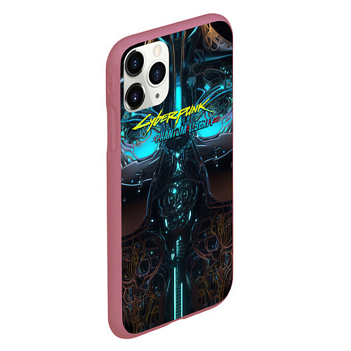 Чехол iPhone 11 Pro матовый Cyberpunk 2077 phantom liberty cyborg / 3D-Малиновый – фото 2